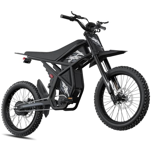 Bootime GT73 Electric Dirt Bike for Adults, 2500W Electric Bike,37MPH85Mile Range,1747Wh48V 18.2AH2 Removable Batteries,25 x2 Motorcycle Tires,Dual Hydraulic Brakes & Full Suspension