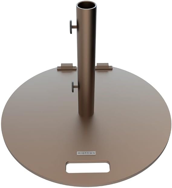 Midtown Umbrellas Round 2 - Base with Wheels, Up to 55 lb Capacity, Bronze