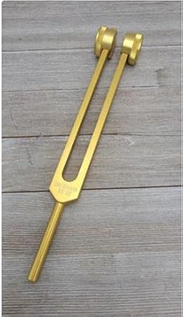 YANTRA Gold Color Weighted 93.96 Hz Schumann Resonance Tuning Fork with Mallet and Bag
