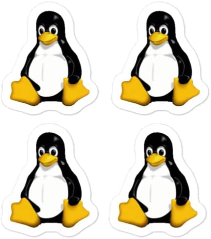 Linux Tux Penguin Sticker 4 Pack