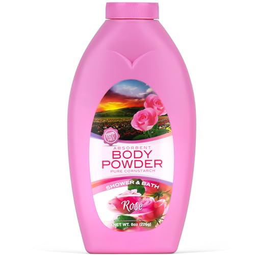 R-NEU Body Bath Powder for Women, 100% Talc-Free, Elegant Rose Petals Dusting Powder, Extra Large Refill, 8oz