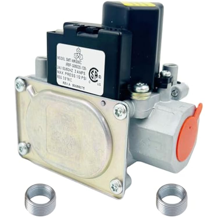 MENSI Gas Single Stage Main Valve Replace for White Rodgers 36G22-254 Gas Heating Furnace Valve, Part for Goodman PN No. 0151M00013 B1282628S B12826-28 B1282614 B12826-14 36G22Y-202 VR8215S121