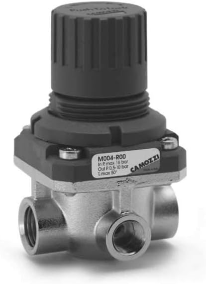 Camozzi M004-R00 Micro Regulator, Self Relieving, 1/4", 0.5 To 10 bar