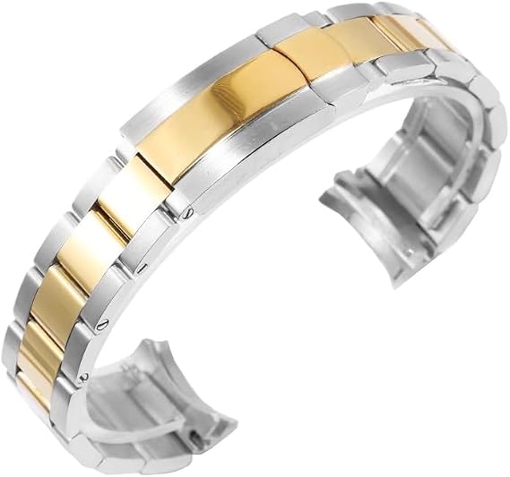 Solid Stainless Steel Watch Bracelet Curved End Replacement Deployment Watch Clasp for Rolex Submariner