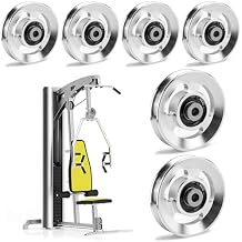 6PCS Aluminum Pulley Wheels for Home Gym, 90mm Universal Bearing Pulley Wheels for Home Gym Equipment Exercise Machine Pulldown Attachments Cable Machines Garage Doors