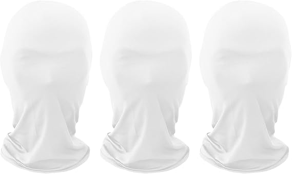 3 Pcs Full Face Cover Halloween Cosplay Breathable Stretchy Hood Unisex Masquerade Party Zentai Daredevil Faceless Mask