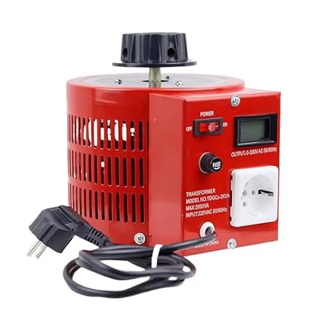 Voltage Regulator, 2KVA 220V 50/60Hz Adjustable Power Supply, 8A 0-300V Variac Variable Transformer