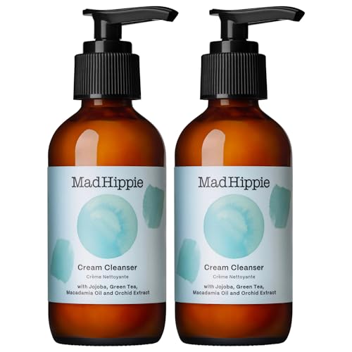 Mad Hippie Cream Cleanser 2-Pack Gentle Formula with Hyaluronic Acid, Jojoba Oil & Green Tea, Skin Barrier Protection, 4 Oz Ea