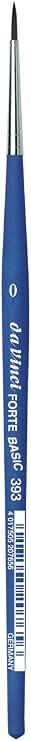 da Vinci Student Series 394 Forte Basic Paint Brush, Flat Elastic Synthetic with Blue Matte Handle, Size 2