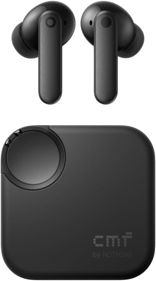 CMF by Nothing Buds 2 Kabellose Ohrhörer mit 48 dB Hybrid ANC 55 Stunden Akkulaufzeit 11mm PMI Treiber 6 HD-Mikrofone und Spatial Audio IP55 Wasserfest – Dunkelgrau