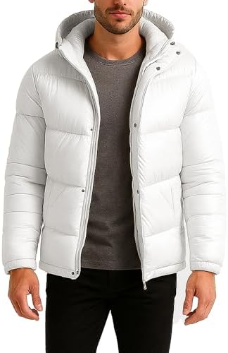 Southpole Mens Puffer Jacket - Lightweight Packable Hooded Puffer Jackets Puffy Winter Coats for Men Snow Ski Hiking S-XL