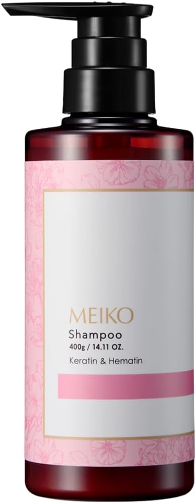 Hemathin Keratin Formula Shampoo for Aging Hair Care, Lustrous Hair, Volume Up Sakura Scent 400g Meiko Cosmetics