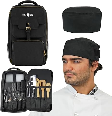 Chef Sac Traveller Backpack with Chef Hat Beanie Included