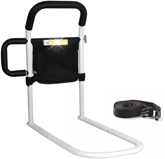Bed Rails for Elderly Adults Safety Bed Handle, Bed Assist Rail with Storage Bag, Night Light and Side Handle, for Elderly, Senior, Handicap