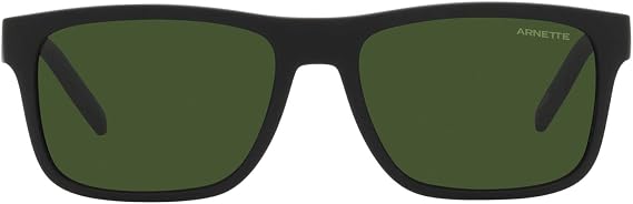ARNETTE Man Sunglasses Matte Black Frame, Dark Green Lenses, 55MM