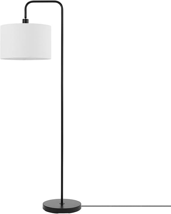 Globe Electric 67065 58" Floor Lamp, Black, Dark Gray Velvet Shade, On/Off Socket Rotary Switch, Living Room Decor, Reading Light, Home Essentials, Bedroom, Office Accessories