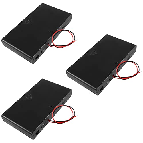 Aobao 3pcs 8 x AA 12V Battery Holder Case Box with ONOff Switch and Leads Wire Cover