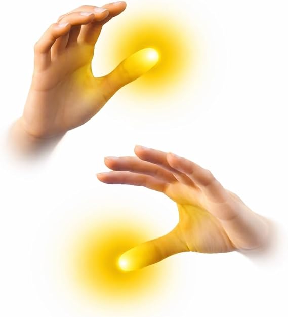 MilesMagic Set of 2 Magic Light Up Thumb Tip | Lights from Everywhere | Easy to Do Flash Lights from Anywhere Close Up Routines Finger Illusion Magic Trick (Yellow)