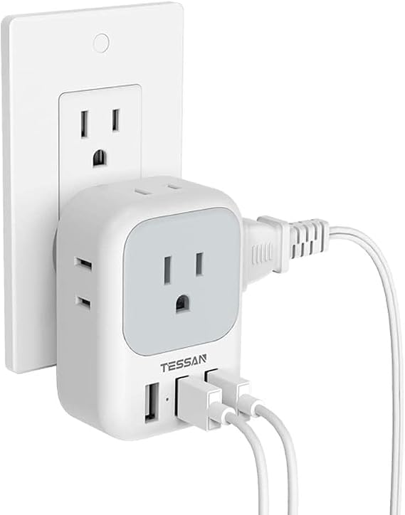 TESSAN USB Outlet Extender, Charger Block Multi Plug Adapter
