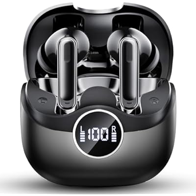 Adaptive Hybrid Active Noise Canceling 2026 Wireless Earbuds, 6 Mics ENC Clear Call Ear Buds, Hi-Res Audio Deep Bass Bluetooth 5.4 Headphones, 40H Playtime, Wireless Charging, LED, USB-C, Black