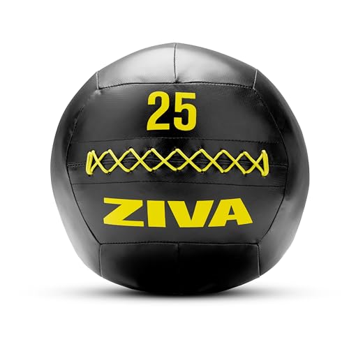ZIVA Soft Wall Ball Highly Durable Weighted Exercise Medicine Slam Ball for Strength and Conditioning Workout - Multiple Color, Weight Available