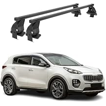 OMAC Roof Rack Cross Bars for Kia Sportage 2017-2022 Lockable 110Lbs Steel Black 2Pcs fits Cargo Carriers Kayak Canoe Bike Snowboard