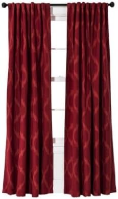 Threshold Jacquard Ikat Window Panel - Red (54" x 84") [One Window Panel]