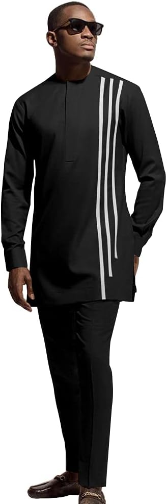 SEA&ALP African Suits for Men Dashiki 2Piece Outfit Tracksuit