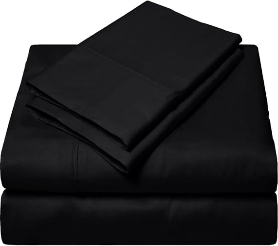 Giza-Egyptian-Dreams-Set-My-Sheet-&-Pillow, 100% Giza Egyptian Cotton Sheet Set |King Size, Black Color| 4-PC Sheet Set, Silky Satin Breathable Giza Cotton Sheets Set, 10 Inch Deep Pocket