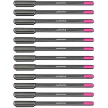 Pentonic Ball Pen Box Pack | Tip Size 1.0 mm | Click Off Mechanism With Sleek Matte Finish Body | Smart Grip For Effortless Writing Experience | Pink Ink, Pack Of 12