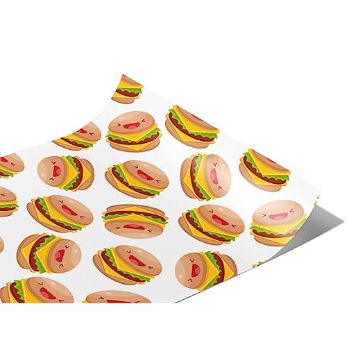Rwraps Diner Americana Burger Buddies Matte Vinyl Film Wrap 59in x 28ft Vinyl Vehicle Car Film Sheet Roll