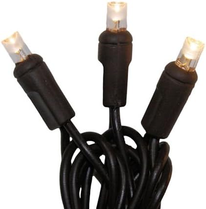 Sival LED Christmas Light String 70 Warm White Wide Angle (5mm Concave) Lights on Brown Wire/Cord - Able to String Together up to 1,000 feet