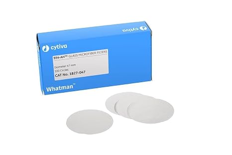 GE Bio-Sciences 1827-082 Microfiber Papers Filter, Circles, Binder Free Grade 934-AH, 82mm Diameter, Pack of 100