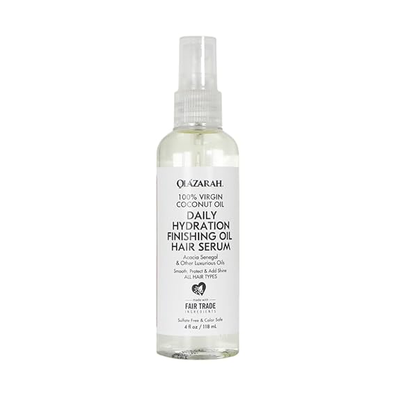 Coconut Oil Daily Hydration Hair Serum - Nourish, Repair, and Shine | Lightweight, Non-Greasy Formula | Natural Hair Care Treatment, 4 Fl.oz.