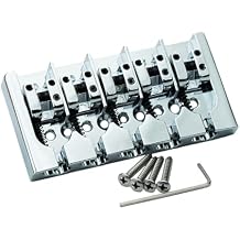 Guyker Bass Bridge String Spacing 18mm, Zinc Alloy 5 String A Style Bridge (GB507, Chrome)