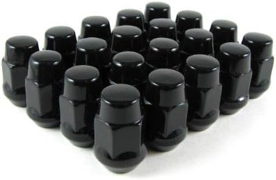 20 Black Bulge Acorn Lug Nuts 1/2" Thread Size 3/4" Hex