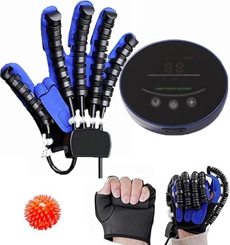 Electric Hand Rehabilitation Robot Gloves, Finger Exercise For Stroke Hemiplegia Patients, Finger Training Hand Splint, Left Hand, XX-Large