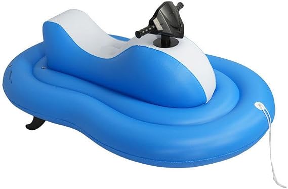 Motorized Inflatable Jet Ski for Adults, 1-Person Electric Pool Float with 2600mAh Battery, 265LBS Load Capacity, Portable Water Scooter for Lake Beach Water Sports
