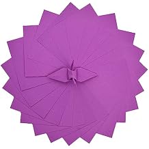 100 Origami Paper Double Sided Color Fuchsia Purple 3x3 inches Square Easy Fold Paper for Origami Cranes, Scrapbook (S08 Fuchsia Purple)