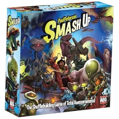 AEG Smash Up Base Game | Shufflebuilding Card Game | Aliens, Dinosaurs, Ninjas, Pirates, Robots, Tricksters, Wizards, Zombies | 2-4 Players | Ages 10