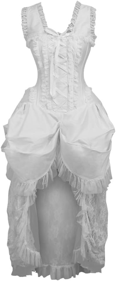 Daisy corsets Women's Daisy Corsets Top Drawer Steel Boned Lace Victorian Bustle Corset Dress