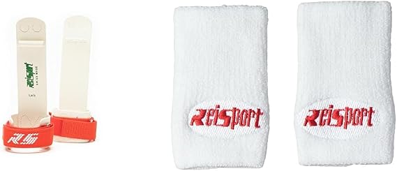 Reisport Women's Uneven Bar Grips, Durable Leather Grip with Hook & Loop Closure Wristbands, White Gymnastics Wristbands, Unisex