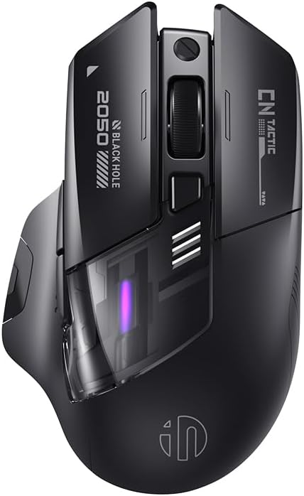 INPHIC A9 Explorer Bluetooth Fare, Çift Modlu Bluetooth 5.0/2.4G kablosuz fare şarj edilebilir, 2400 DPI, RGB solunum ışığı, görünür pil göstergesi, kablosuz fare dizüstü bilgisayar/PC/Bilgisayar için
