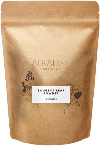 Alkaline Herb Shop Soursop Leaf Powder 4 oz - Organic or Wildcrafted Annona Muricata from Peru (Graviola, Guanabana) - Milled from the Leaf for Smoothies & Shots - No Fillers