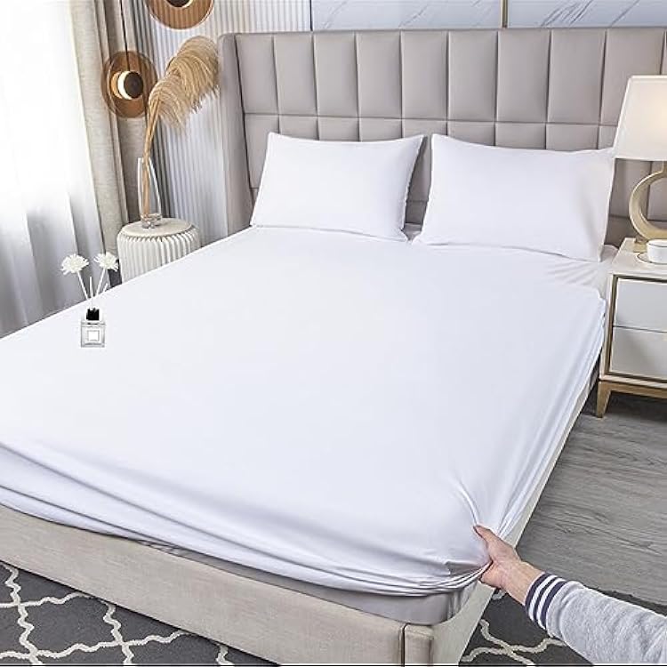 Queen Sheet Set - 3 Piece Collection Bedding Sheets & Pillowcases - Hotel Luxury, 100% Cotton Extra Soft, Cooling Bed Sheets - Deep Pocket up to 15 - Wrinkle, Fade, Stain Resistant Queen, White