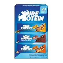 Pure Protein Chocolate Protein Bars Variety Pack 23 ct 20g Protein Individually Wrapped Snacks for Gym Work and On The Go