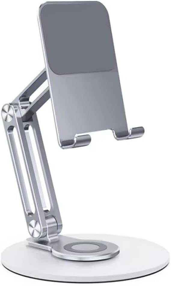 Microcase 360 Döner Başlıklı Kaymaz Pad'li Alüminyum Katlanabilir Masaüstü Telefon Standı AL5415 (Uzay Grisi)