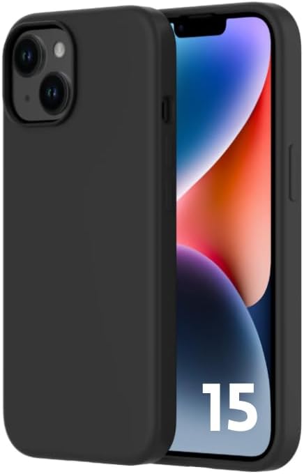 [SİYAH LANSMAN] For iPhone 15 modeli ile uyumlu İçi Kadife Yüzey Matte Esnek Silikon Kayma Yapmaz Darbe Emici Telefon Kılıfı (Siyah, 15)