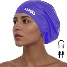 Extra Large Swim Cap Women Adult,Swim Cap for All Head Types,Silicone Swimming Cap for Women and Men Keep Hair Dry