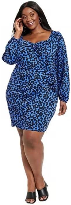 Ava & Viv Women's Balloon Long Sleeve Wrap Dress -
